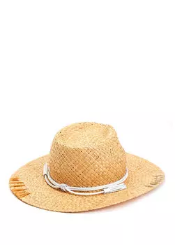 Бежевая женская шляпа с кисточками и веревкой Ferruccio Vecchi