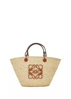 Бежевая женская сумка через плечо anagram из пальмового волокна Loewe