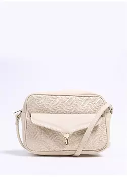 Бежевая женская сумка через плечо Fabrika