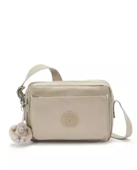 Бежевая женская сумка через плечо с регулируемым ремешком Kipling