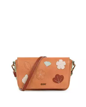 Бежевая женская сумка через плечо Small Leaves с регулируемой съемной ручкой SKPAT, бежевый