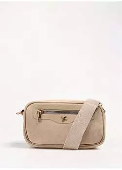 Бежевая женская сумка через плечо SUEDE-PILESE Fabrika, бежевый