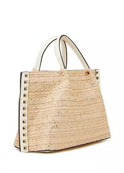 Бежевая женская сумка rockstud Valentino Garavani