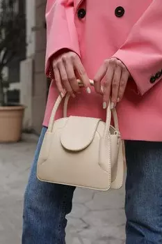 Бежевая женская закрытая мини-сумка City MADAMRA