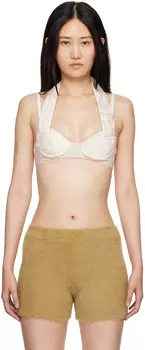 Бежево-белый бюстгальтер Le Papier 'Le Haut Cuscinu' Jacquemus