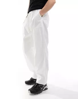 Бежево-бежевые повседневные брюки широкого кроя Pull&Bear