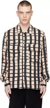Бежево-черная рубашка в клетку Paul Smith
