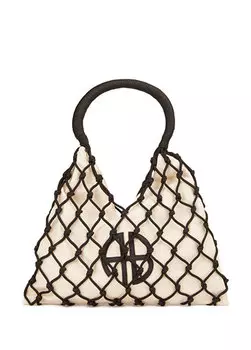 Бежево-черная женская сумка с логотипом Anine Bing