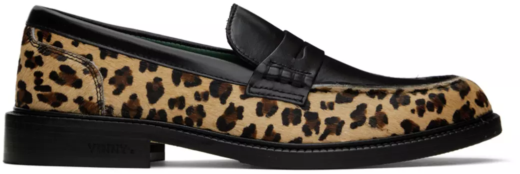 Бежево-черные городские пенни-лоферы VINNY s