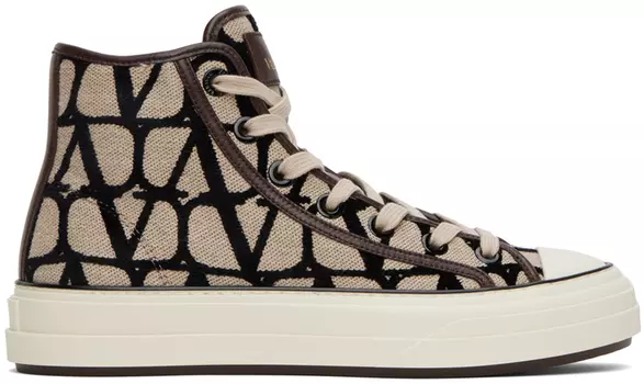 Бежево-черные кроссовки Totaloop Valentino Garavani