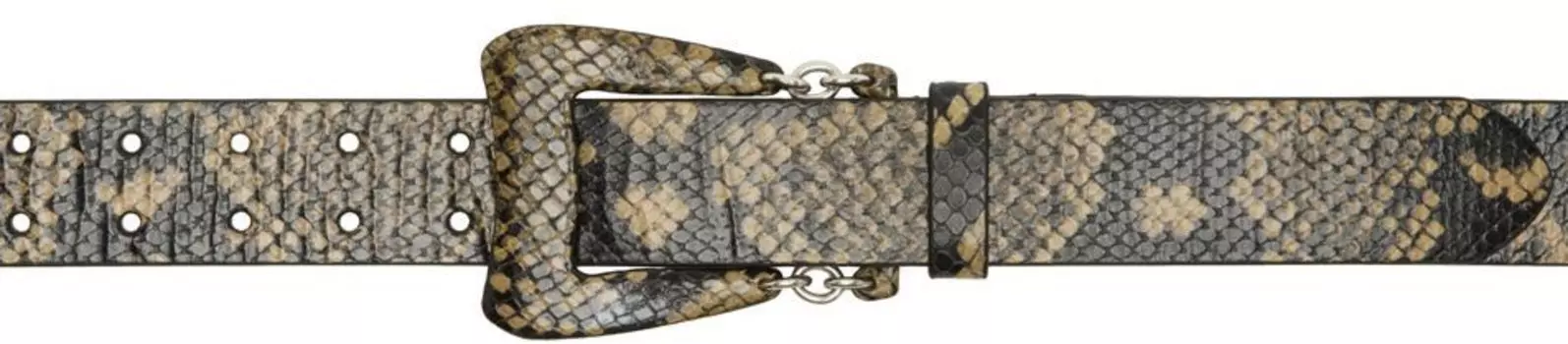Бежево-черный ремень Hydra со змеиным рисунком KNWLS