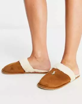 Бежево-кремовые тапочки без задника Polo Ralph Lauren Summit scuff II