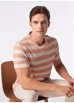 Бежево-оранжевая мужская футболка 4B4824200004 Beymen Business, бежевый/оранжевый