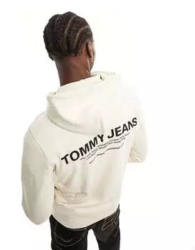 Бежевое худи с графическим принтом Tommy Jeans