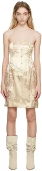 Бежевое корсетное мини-платье KIM SHUI