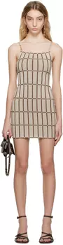 Бежевое мини-платье Le Raphia 'La Robe Maille Malha' Jacquemus