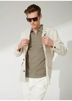 Бежевое мужское пальто Fabrika