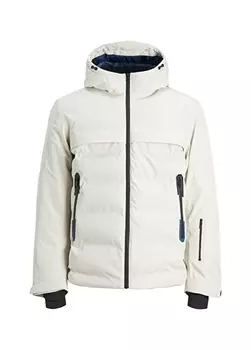 Бежевое мужское пальто с капюшоном Jack & Jones