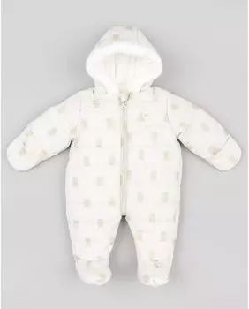 Бежевое пальто для девочки с медвежьим принтом Losan, бежевый