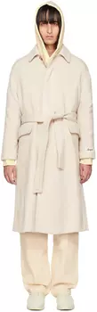 Бежевое пальто-халат с запахом Axel Arigato