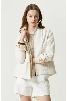 Бежевое пальто с воротником-стойкой Network, бежевый