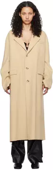 Бежевое пальто Веда Nanushka