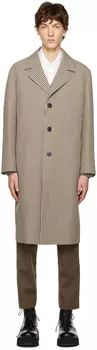 Бежевое пальто в клетку Solid Homme