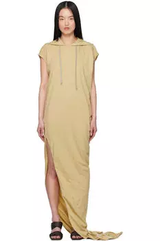 Бежевое платье макси Hollywood Edfu T Rick Owens DRKSHDW
