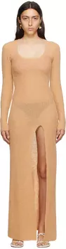 Бежевое платье макси Le Chouchou La Robe Dao Темное Jacquemus