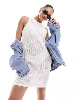 Бежевое платье-свитер Tommy Jeans