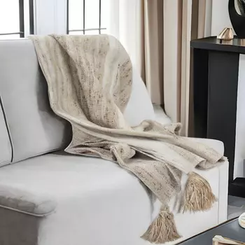 Бежевое тканое одеяло для домашних животных из 100% полиэстера Homezia, цвет Multicolored