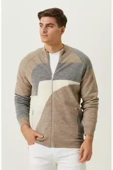 Бежевое трикотажное шерстяное пальто Network, бежевый