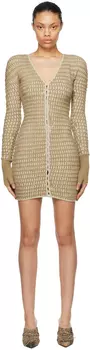 Бежевое зерновое мини-платье Isa Boulder