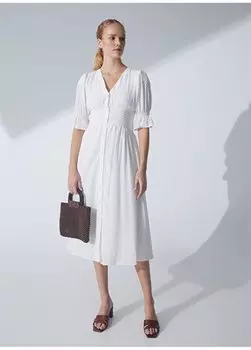 Бежевое женское жаккардовое платье ниже колена стандартного кроя RASTA Pierre Cardin, бежевый