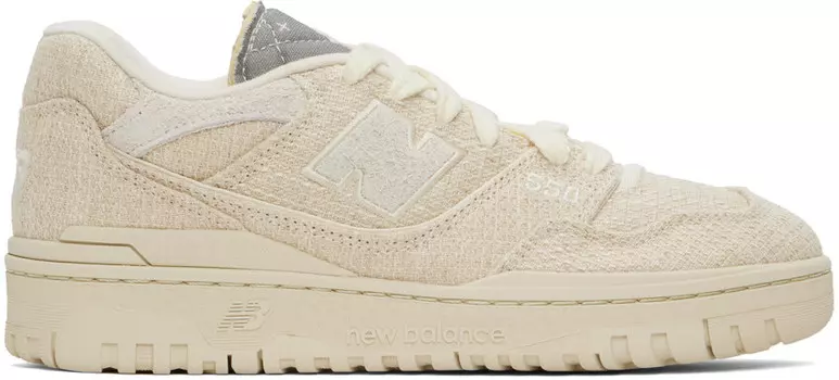 Бежевые 550 кроссовки New Balance, Linen/Crimson