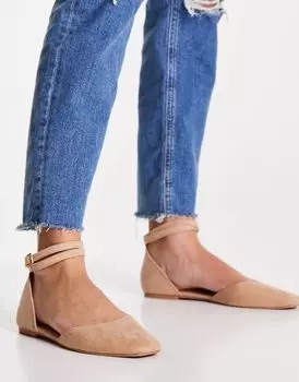 Бежевые балетки ASOS Lift