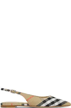 Бежевые балетки Birdie Slingback в клетку Burberry