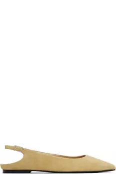 Бежевые балетки Koyna Kid из замши и кожи BY FAR