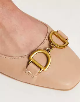 Бежевые балетки с квадратным носком ASOS DESIGN Leighton
