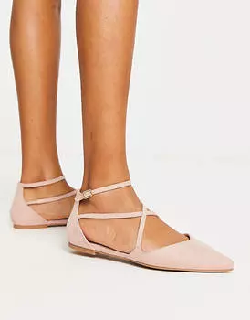 Бежевые балетки с острым носком ASOS DESIGN Larna