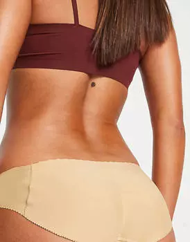 Бежевые бесшовные трусики с эффектом подъема Fashionkilla