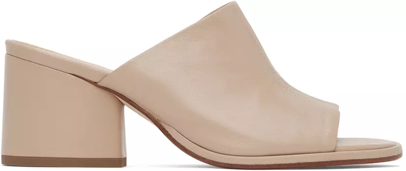 Бежевые босоножки на каблуке Amanda Aeyde