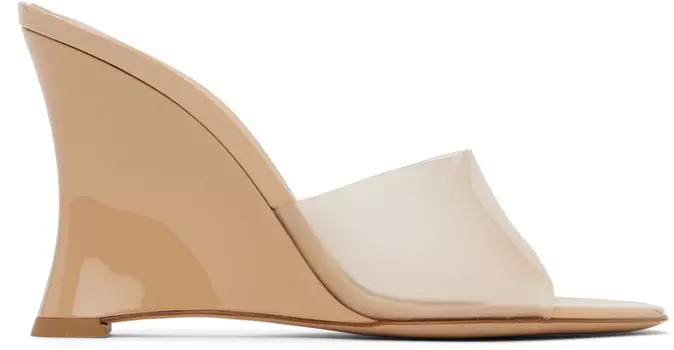 Бежевые босоножки на каблуке Elle 95 Gianvito Rossi