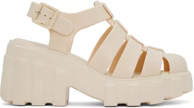 Бежевые босоножки на каблуке Megan Melissa