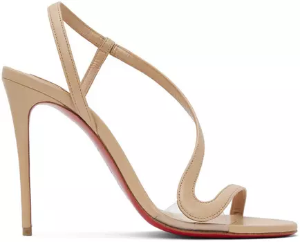 Бежевые босоножки на каблуке Rosalie 100 Christian Louboutin