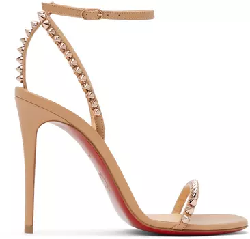 Бежевые босоножки на каблуке So Me 100 Christian Louboutin