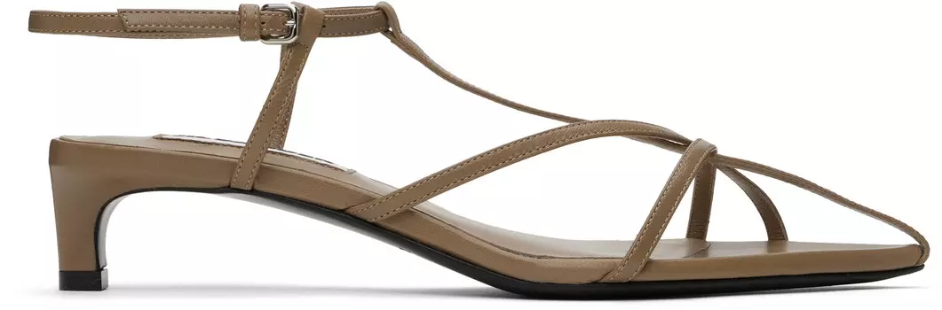 Бежевые босоножки на высоком каблуке Jil Sander, Dark sand