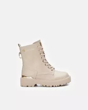 Бежевые ботильоны для девочки на молнии Xti, бежевый