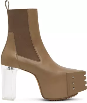Бежевые ботинки на платформе гриль Rick Owens