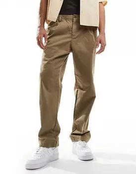 Бежевые брюки чинос свободного кроя со складками Jack & Jones